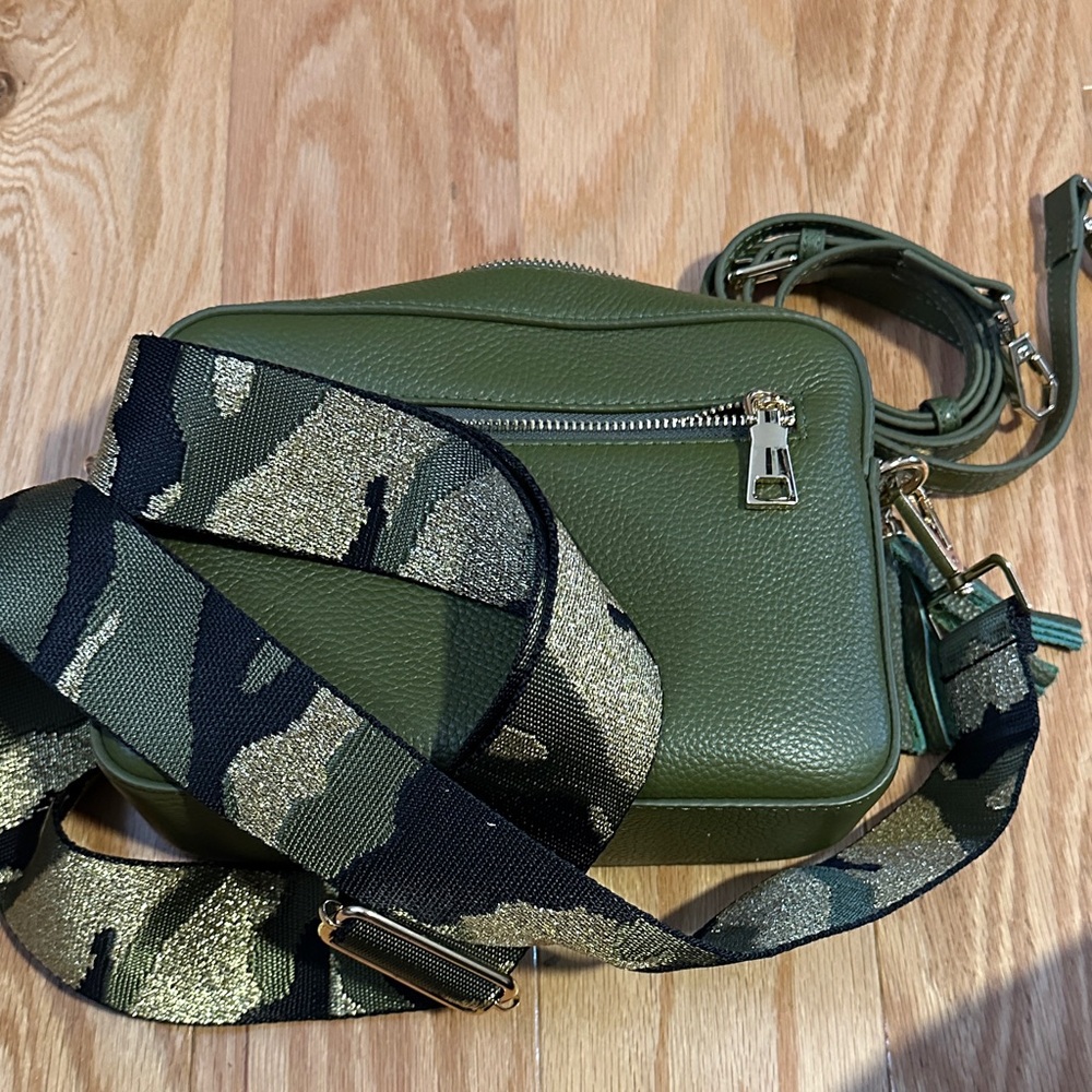PomPom London City Bag Olive with 2 straps